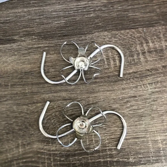 1950s Silver Tone Flower Candle Holders - Picture 6 of 10